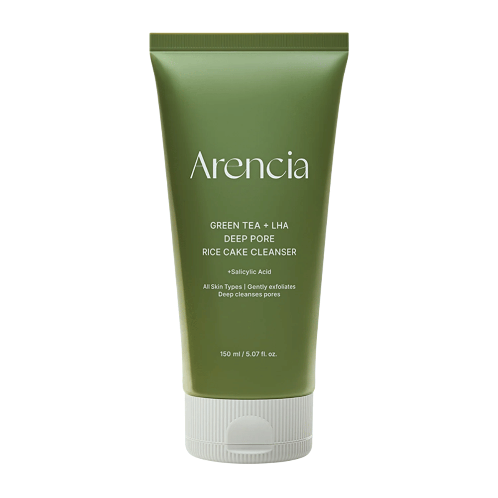 Arencia Green Tea + LHA Deep Pore Rice Cake Cleanser 150g – Limpiador exfoliante facial by Arencia – exfoliante facial coreano, size 150 g at Korean Glow