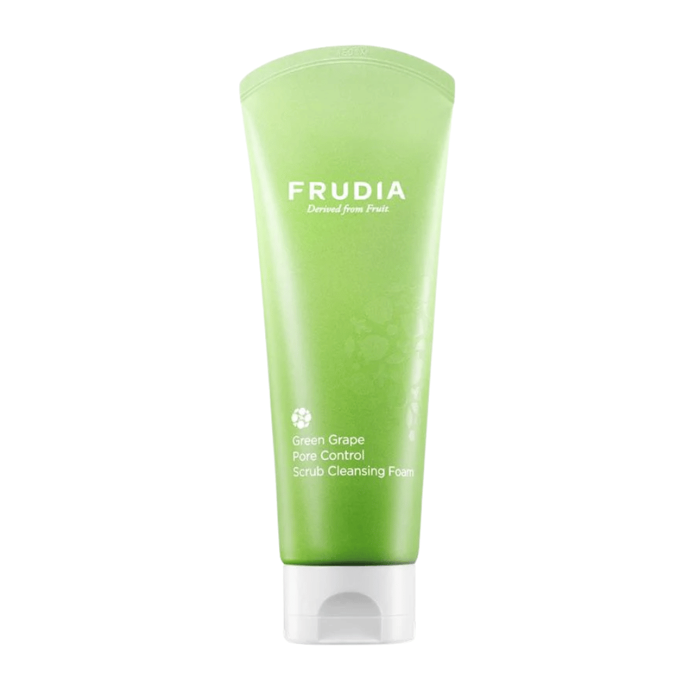 FRUDIA Green Grape Pore Control Scrub Cleansing Foam 145g – Limpiador exfoliante facial by FRUDIA – exfoliante facial coreano, size 145 g at Korean Glow