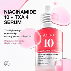 Anua Niacinamide 10% + TXA 4% Serum – Sérum Iluminador 30 ml by Anua – sérum coreano, size 30 ml at Korean Glow