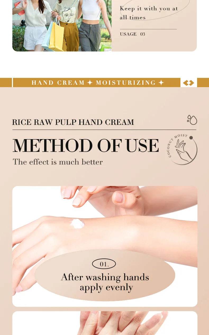 Bioaoua Rice Raw Pulpo Hand CREAM 30g - Korean Glow