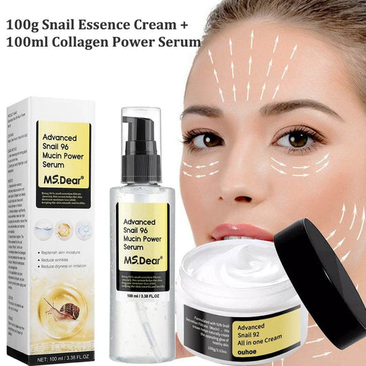 COSRX -SNAIL ESSENCE CREAM + COLLAGEN POWER SERUM - Korean Glow