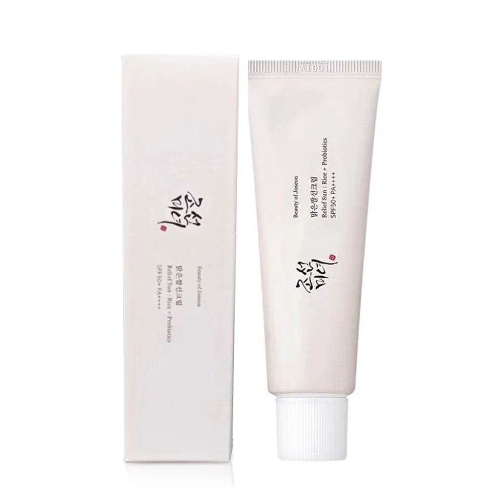 SPF50+ Sunscreen Korean Rice Probiotic Solar Blocker Skin Whitening Cream Anti UV Sun Block Facial Moisturizer Seaside Sunblock - Korean Glow