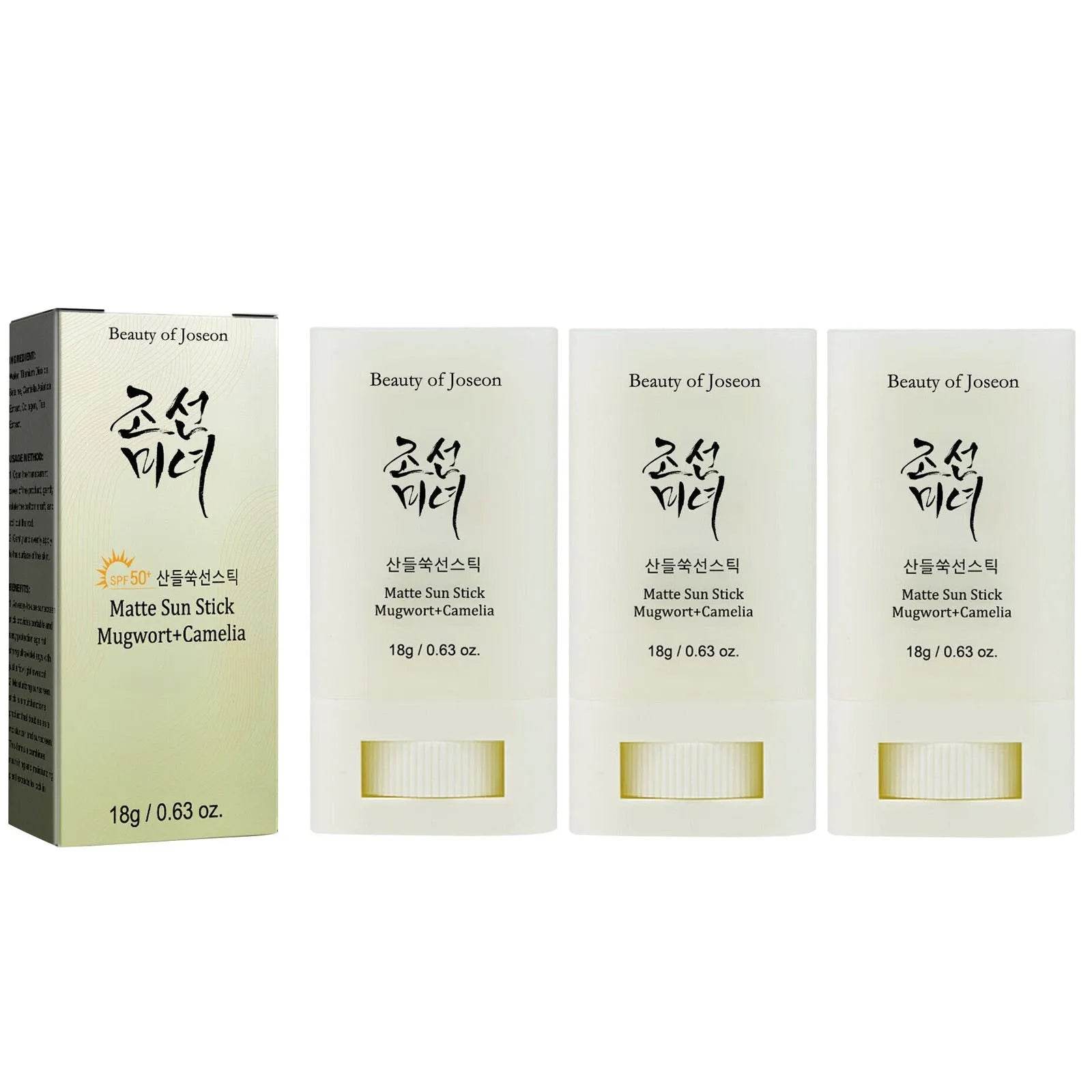 BEAUTY OF JOSEON -Matte Sun Stick: Mugwort+ Camelia Spf50pa+++Twin Pack - 18g - Korean Glow