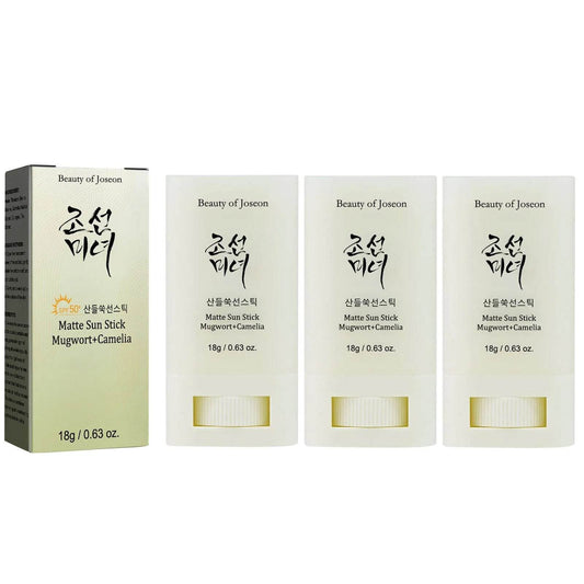 BEAUTY OF JOSEON -Matte Sun Stick: Mugwort+ Camelia Spf50pa+++Twin Pack - 18g - Korean Glow