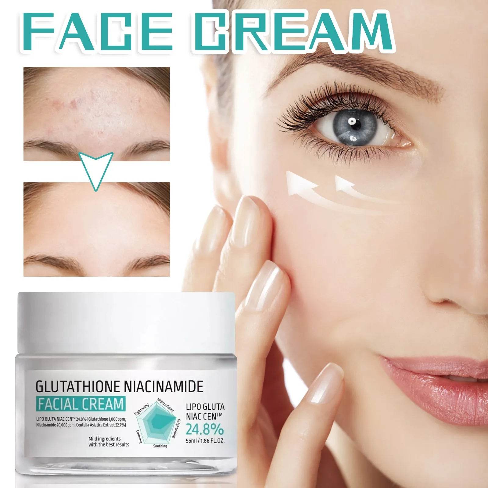 GLUTATHIONE NIACINAMIDE FACIAL CREAM 55ml - Korean Glow
