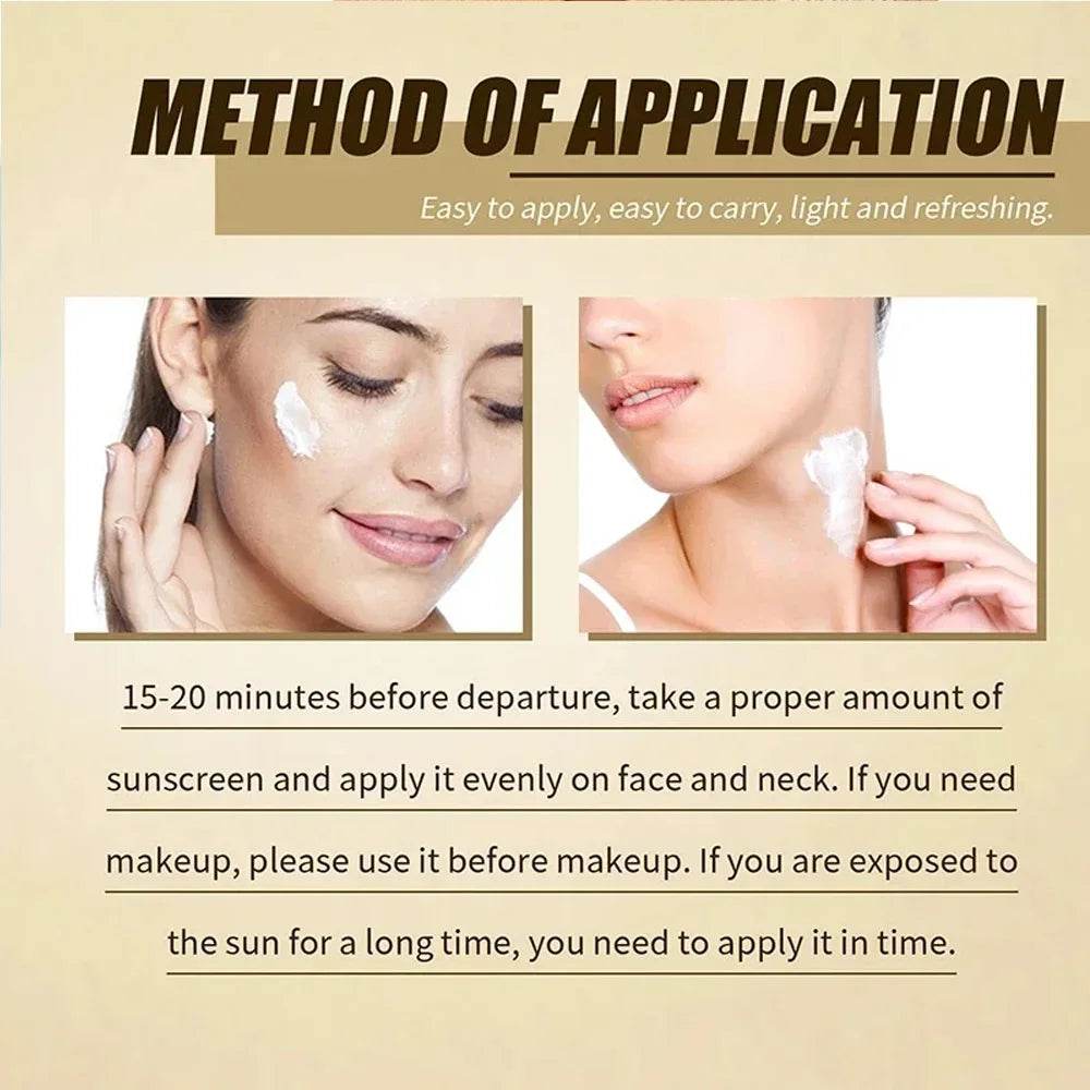 SPF50+ Sunscreen Korean Rice Probiotic Solar Blocker Skin Whitening Cream Anti UV Sun Block Facial Moisturizer Seaside Sunblock - Korean Glow