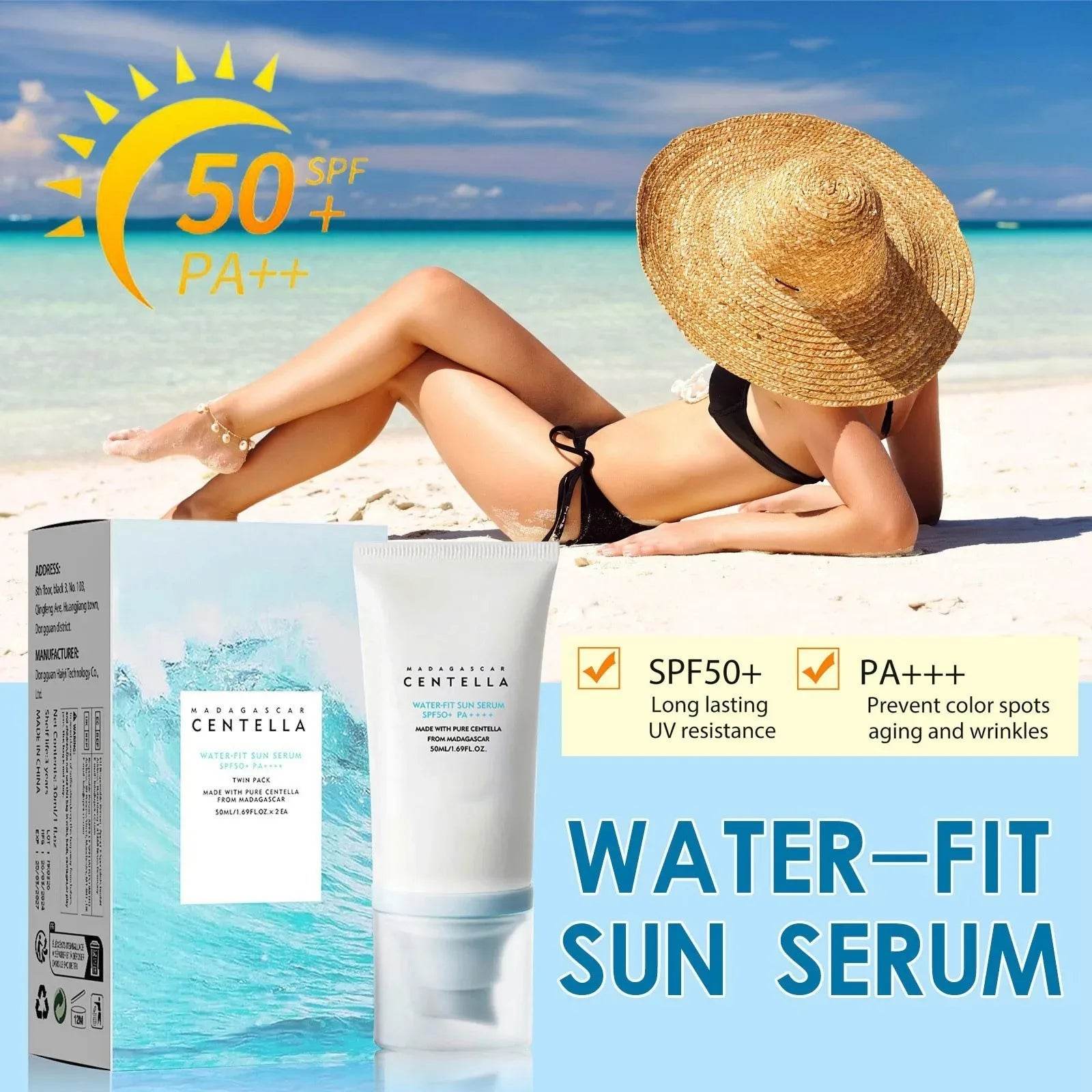 Madagascar Centella Hyaluronic Cica Water -Fit Sun Serum SPF50 ++Pa+++ - Korean Glow