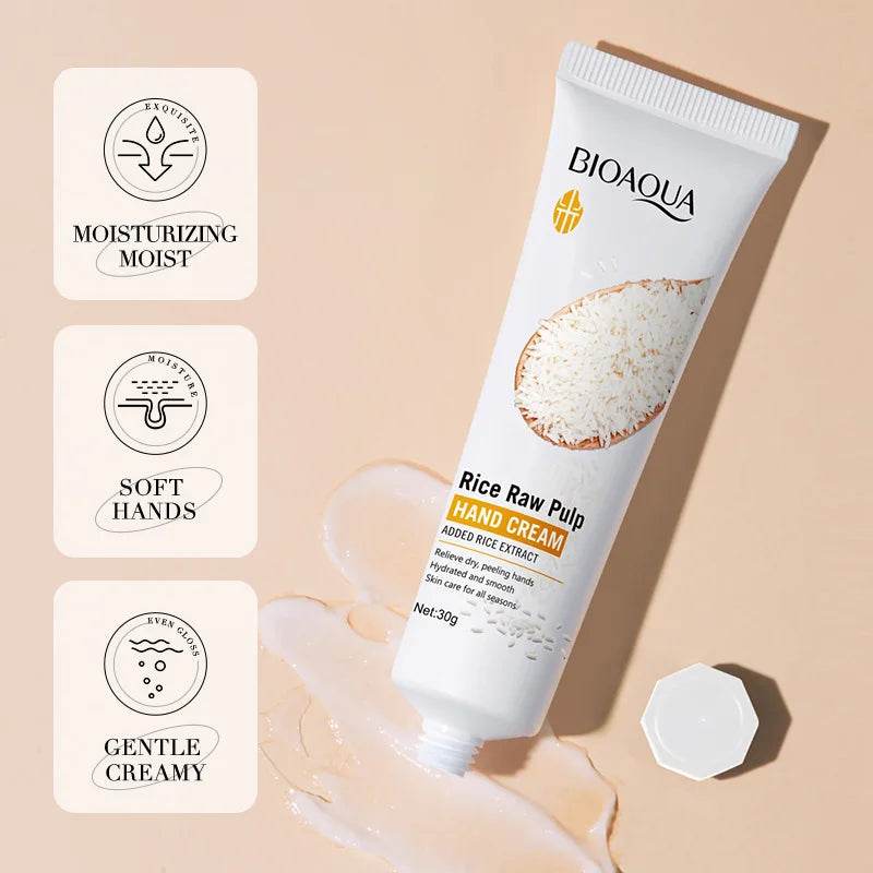 Bioaoua Rice Raw Pulpo Hand CREAM 30g - Korean Glow
