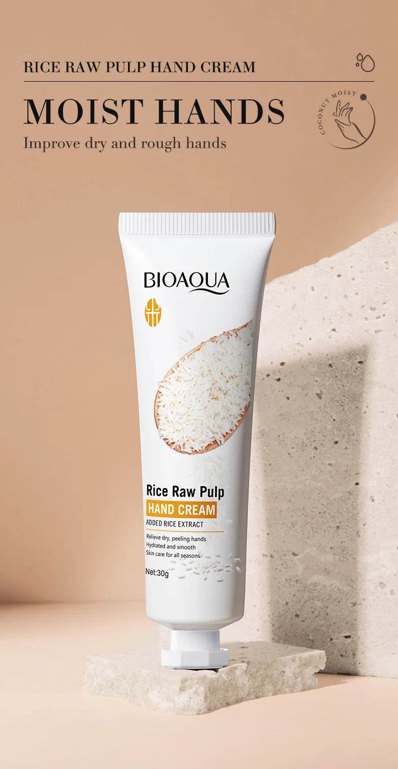 Bioaoua Rice Raw Pulpo Hand CREAM 30g - Korean Glow