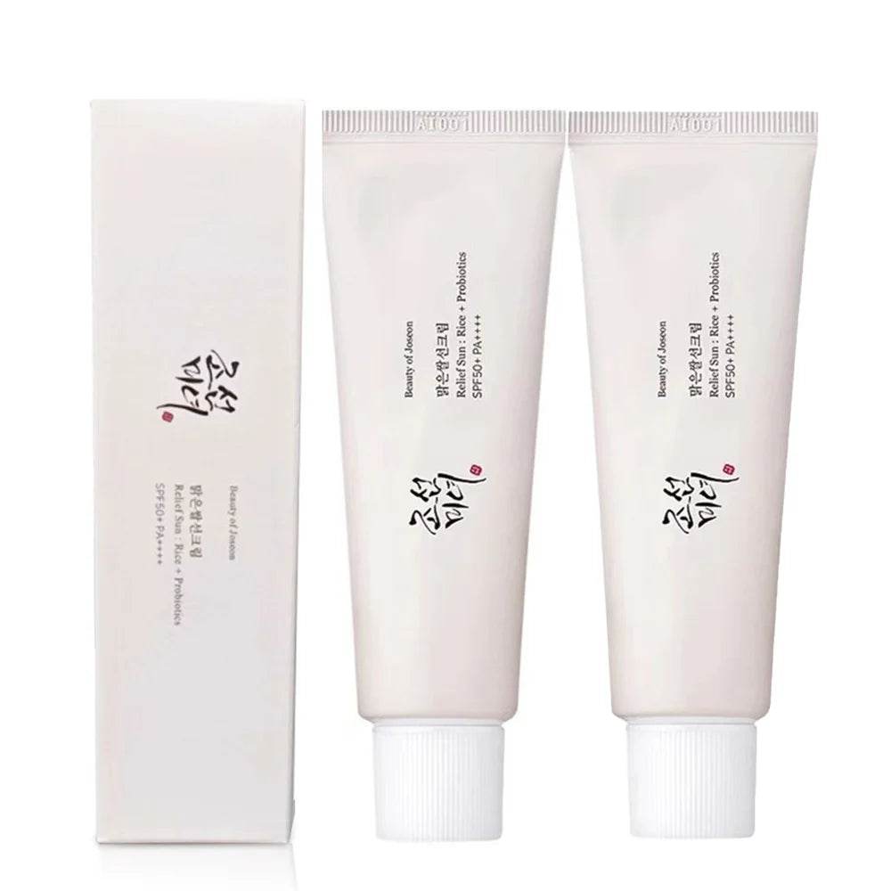SPF50+ Sunscreen Korean Rice Probiotic Solar Blocker Skin Whitening Cream Anti UV Sun Block Facial Moisturizer Seaside Sunblock - Korean Glow