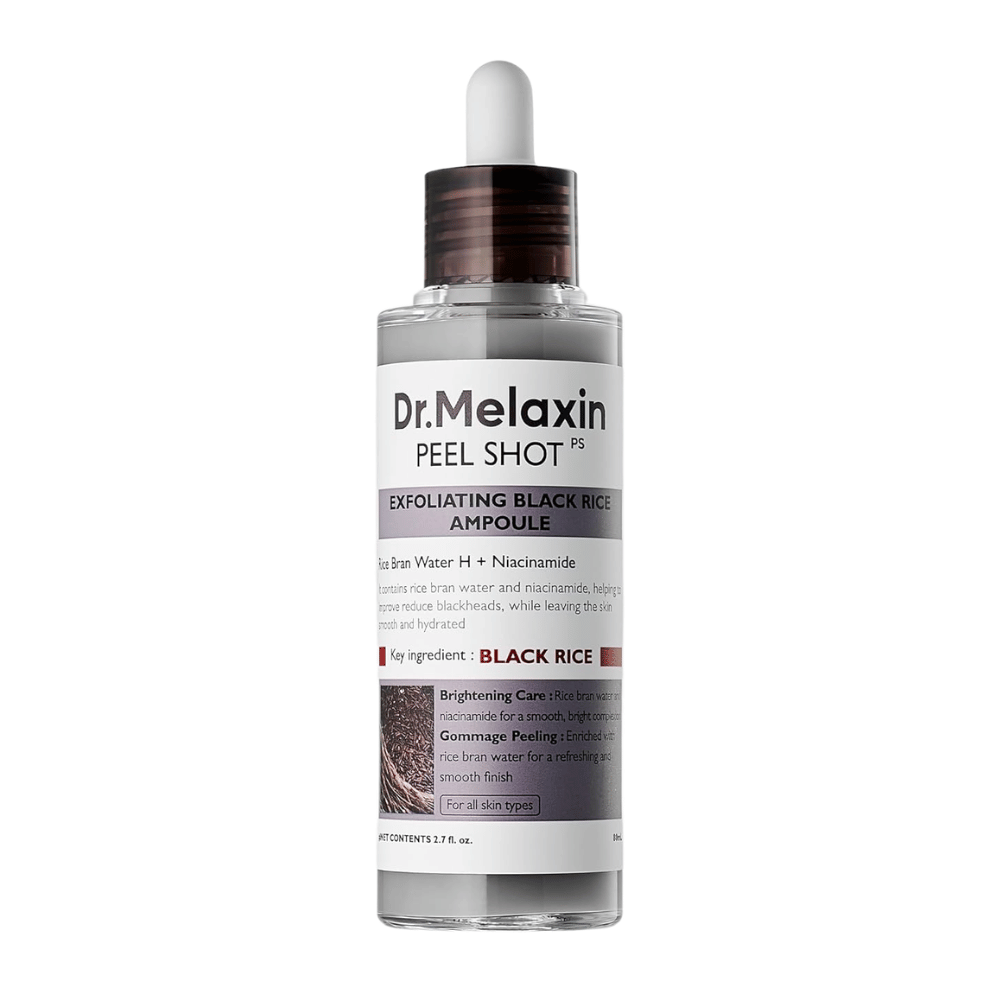 Dr.Melaxin Peel Shot Exfoliating Black Rice Ampoule 80ml – Sérum exfoliante facial by Dr.Melaxin – exfoliante facial coreano, size 80 ml, color Black at Korean Glow
