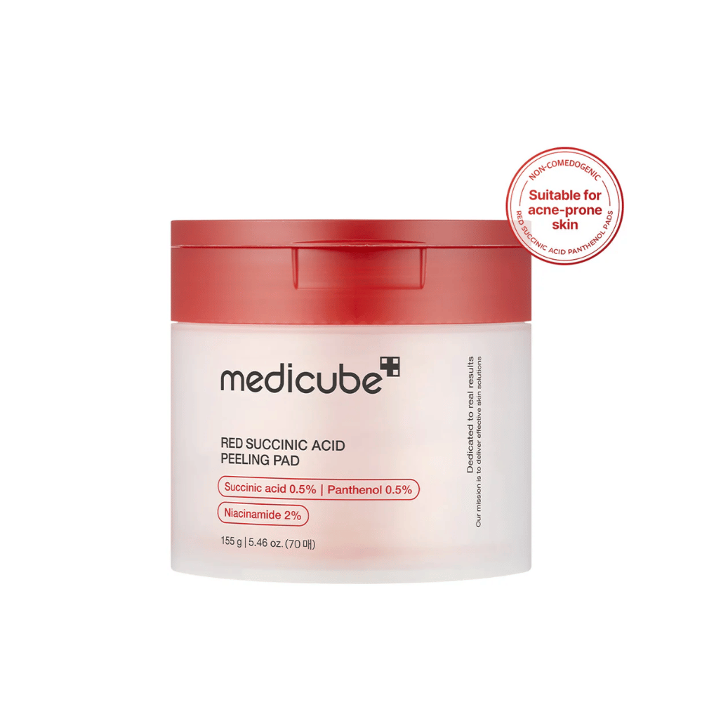 Medicube Red Succinic Acid Peeling Pad 70 pads – Pads exfoliantes coreanos by Medicube – exfoliante facial coreano, size 70 pads, color Red at Korean Glow